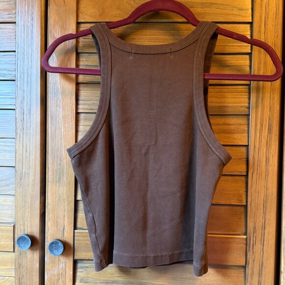 The Foundationals - Chocolate Brown Ribbed Tank- Size M/L - Picture 3 of 4